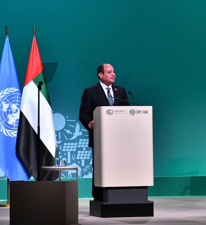 مشاركة الرئيس السيسي في فعاليات قمة رؤساء الدول والحكومات في الدورة الـ٢٨ لمؤتمر تغير المناخ في دبي